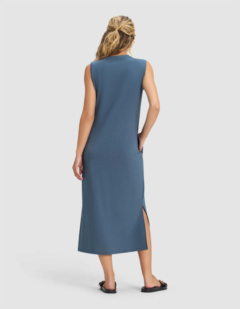 Women's Brushed Bamboo Sleeveless Midi Dress