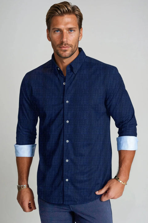 Moody Blues Plaid Long Sleeve Shirt