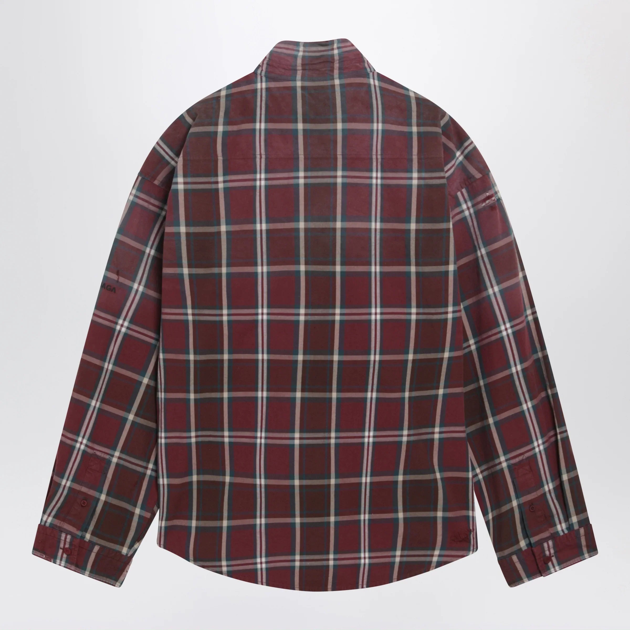 Burgundy Cotton-Blend Flannel Zip Shirt for Everyday Comfort