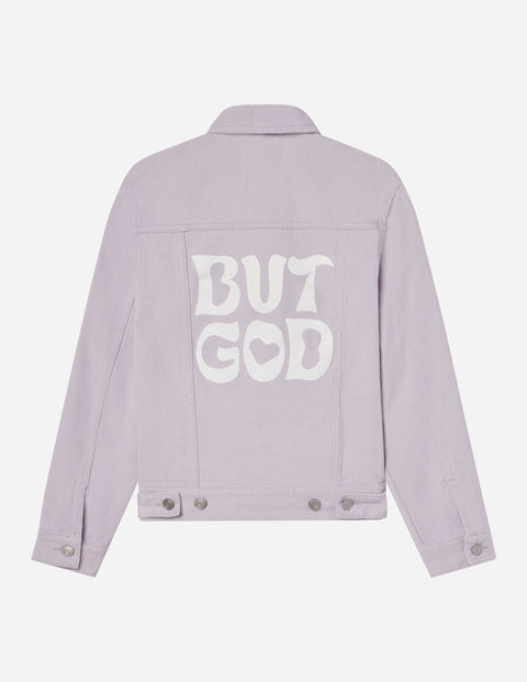 But God Cropped Denim Jacket