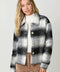 Button Down Checker Jacket - Ivory/Black