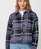 Button Down Checker Jacket - Violet