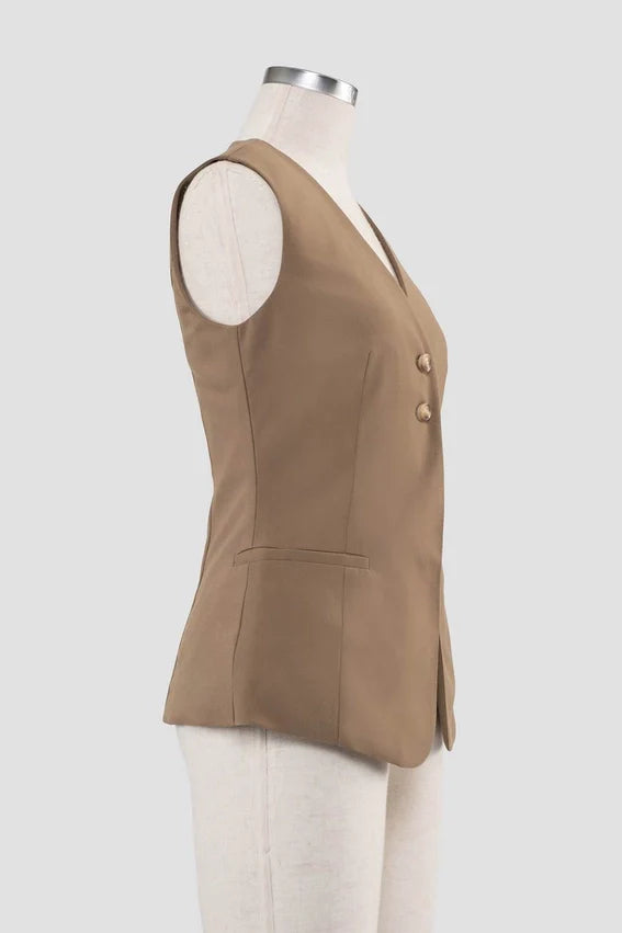 Button Front Longline Vest