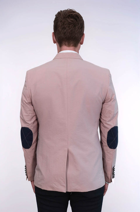Patched Light Pink Blazer - Wessi
