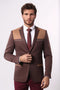 Modeled Slim Fit Brown Blazer - Wessi