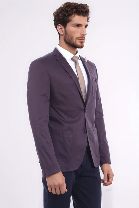 Double Buttons Mono Lapel Bag Pocket Brown Jacket-Wessi