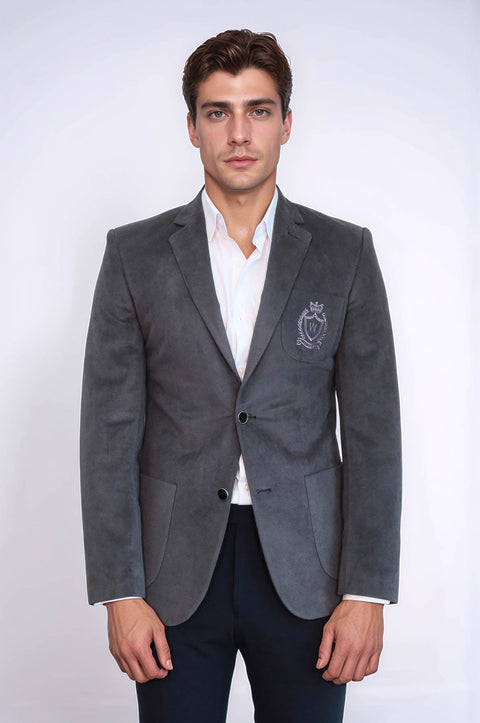 Bag Pocket Rigging Velvet Grey Jacket-Wessi