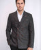 Double Breasted Slim Fit Brown Blazer - Wessi