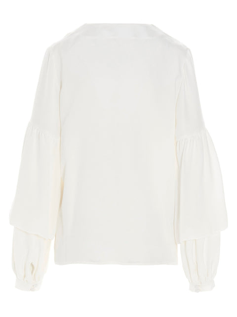 Di.la3 Pari' Puff-sleeve Silk Shirt