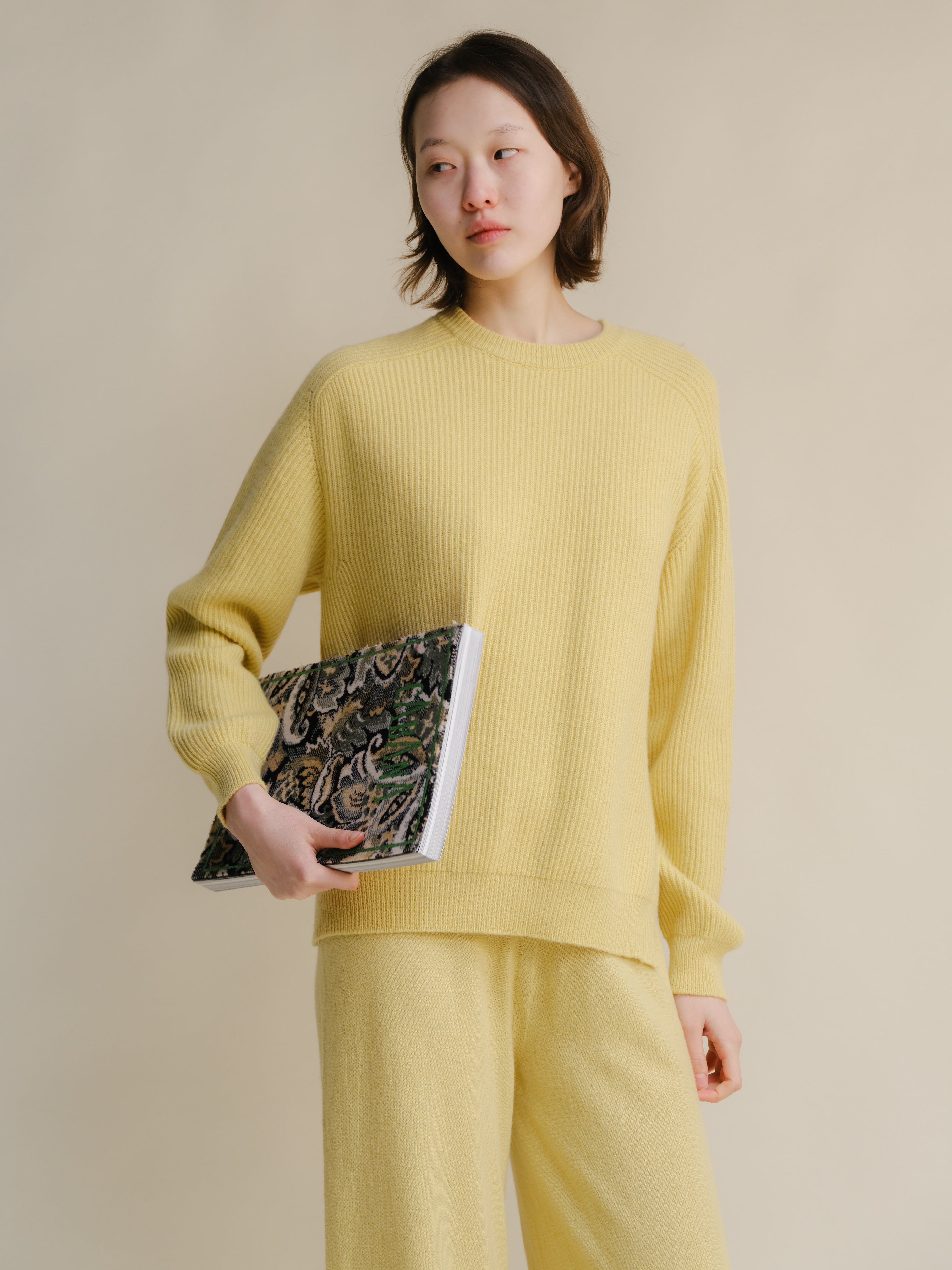 Cashmere Mix Ribbed Crewneck
