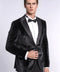 Velvet Slim Fit Black Men Tuxedo Jacket - Wessi