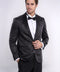 Dot Patterned Slim Fit Black Men Tuxedo Jacket - Wessi