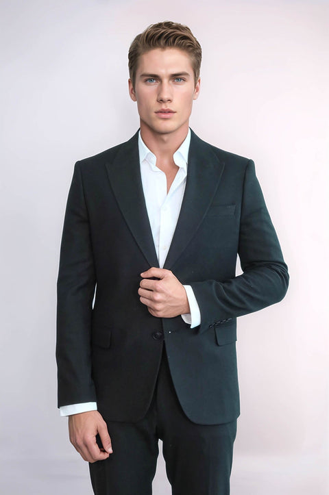 Plain Slim Fit Sport Black Men Blazer - Wessi
