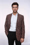 Slim Fit Patterned Sport Brown Men Blazer - Wessi