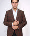 Checked Brown Men Blazer - Wessi