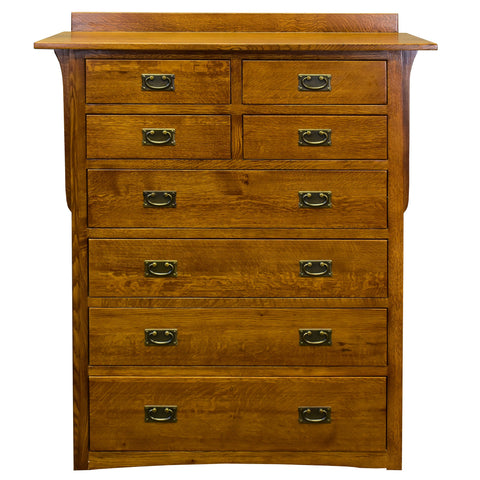 Mission Quarter Sawn Oak 8 Drawer Dresser