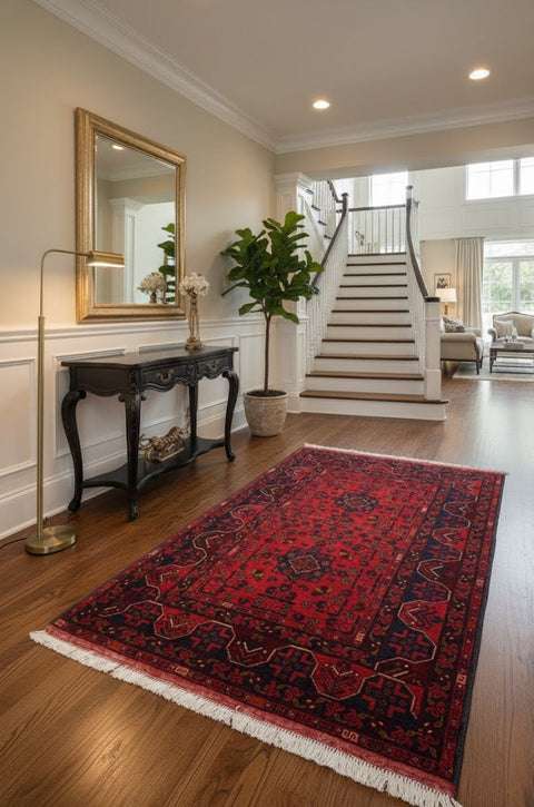 Terkaman Tribal Afghan Oriental Rug, 3' 5" x 4' 10" (C)