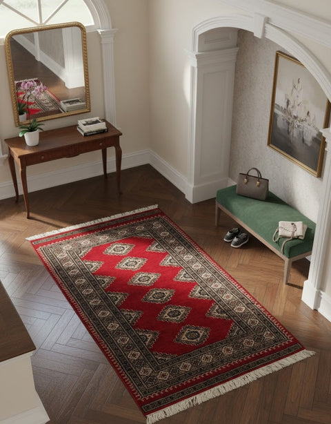 Hand-Knotted Pakistan Kashmiri Silk Wool Blend Rug, 3' x 4' 7" (E)