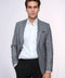 Striped Slim Fit Men Grey Blazer - Wessi