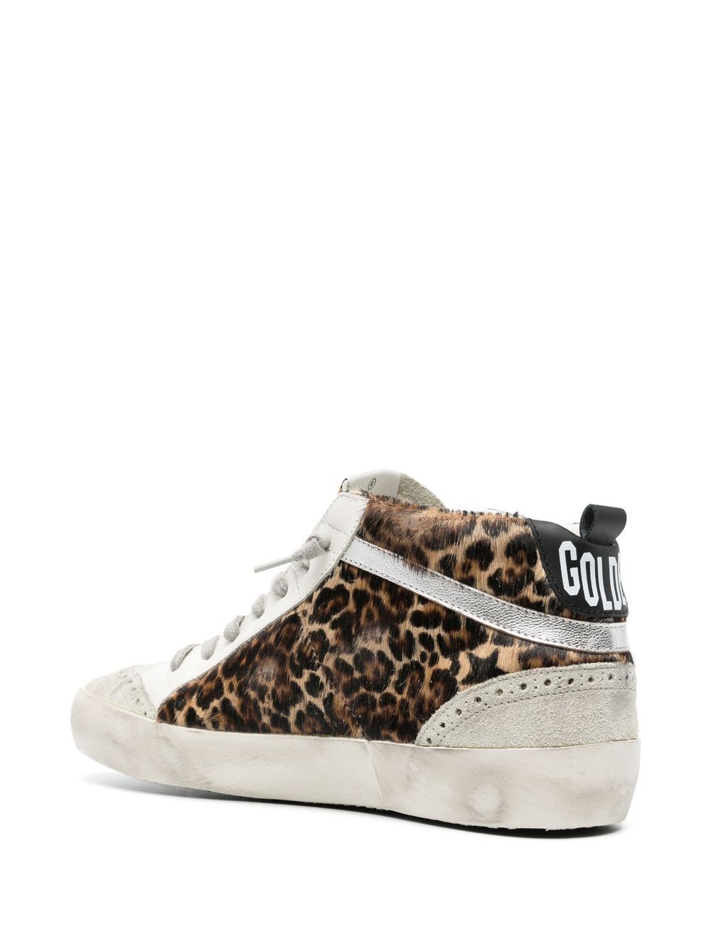 Calf Leather Leopard Print Sneakers for Comfort