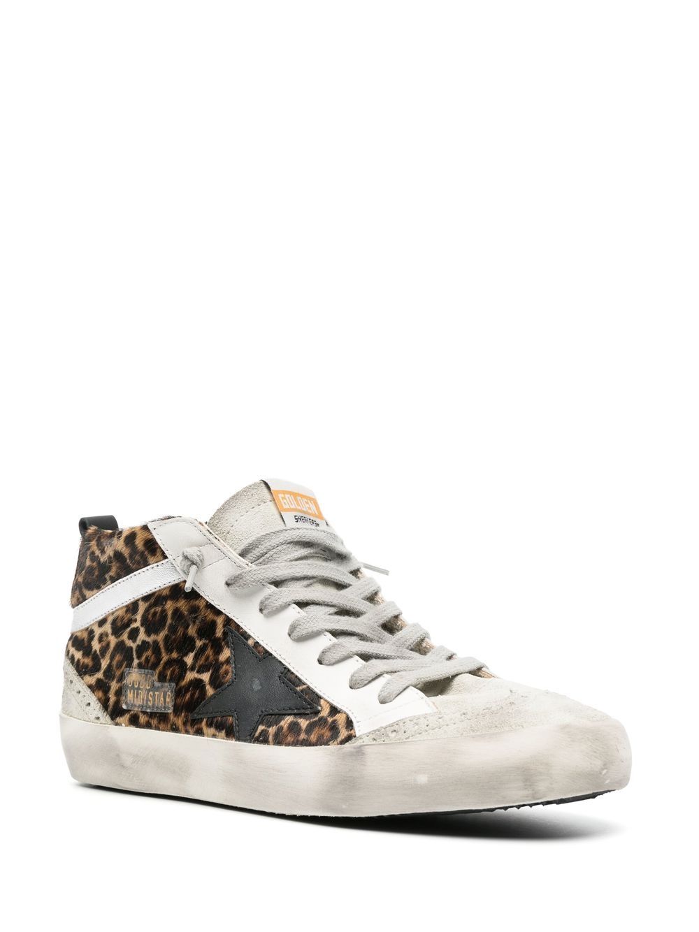 Calf Leather Leopard Print Sneakers for Comfort