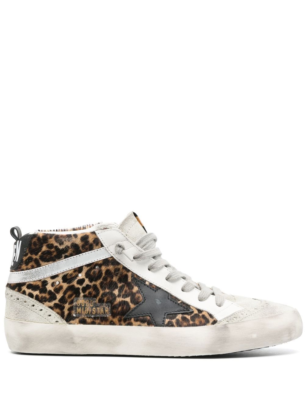 Calf Leather Leopard Print Sneakers for Comfort