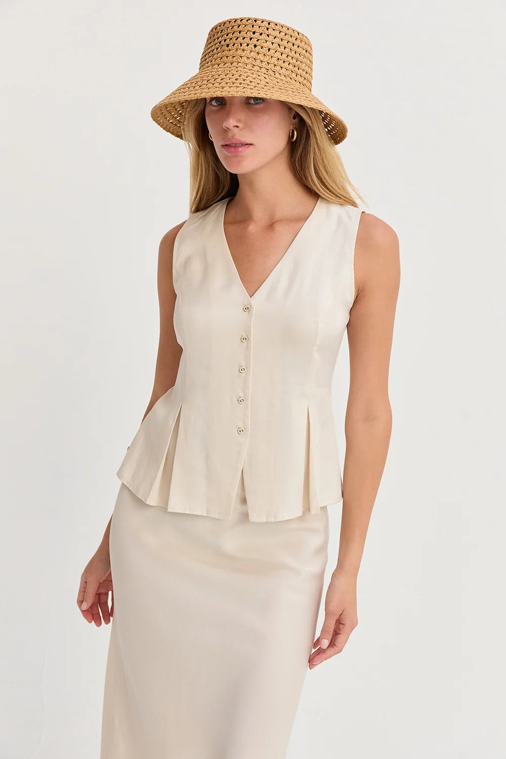 Cami Sleeveless Pleated Vest