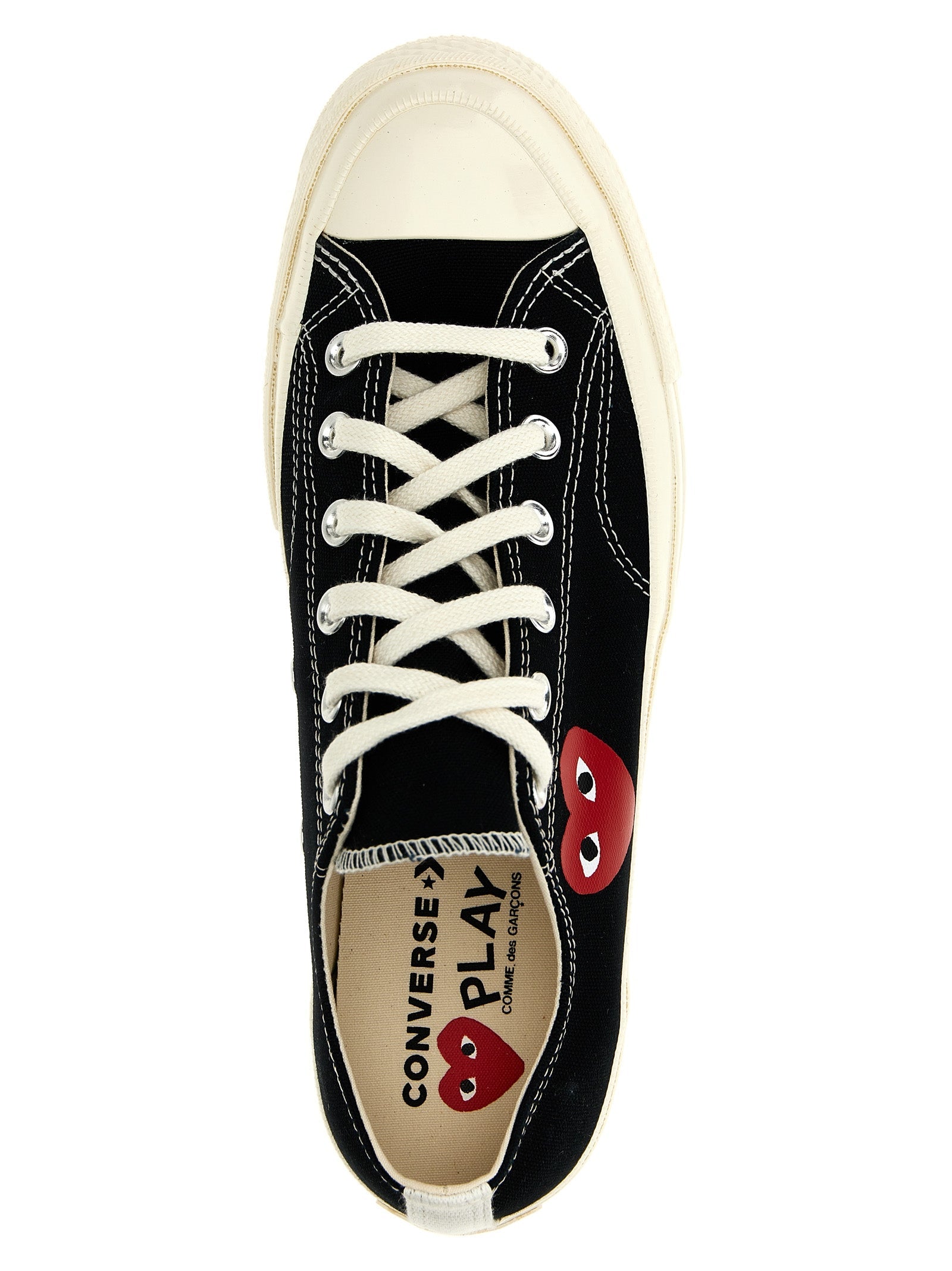 Canvas Sneakers with Heart Print Rubber Sole