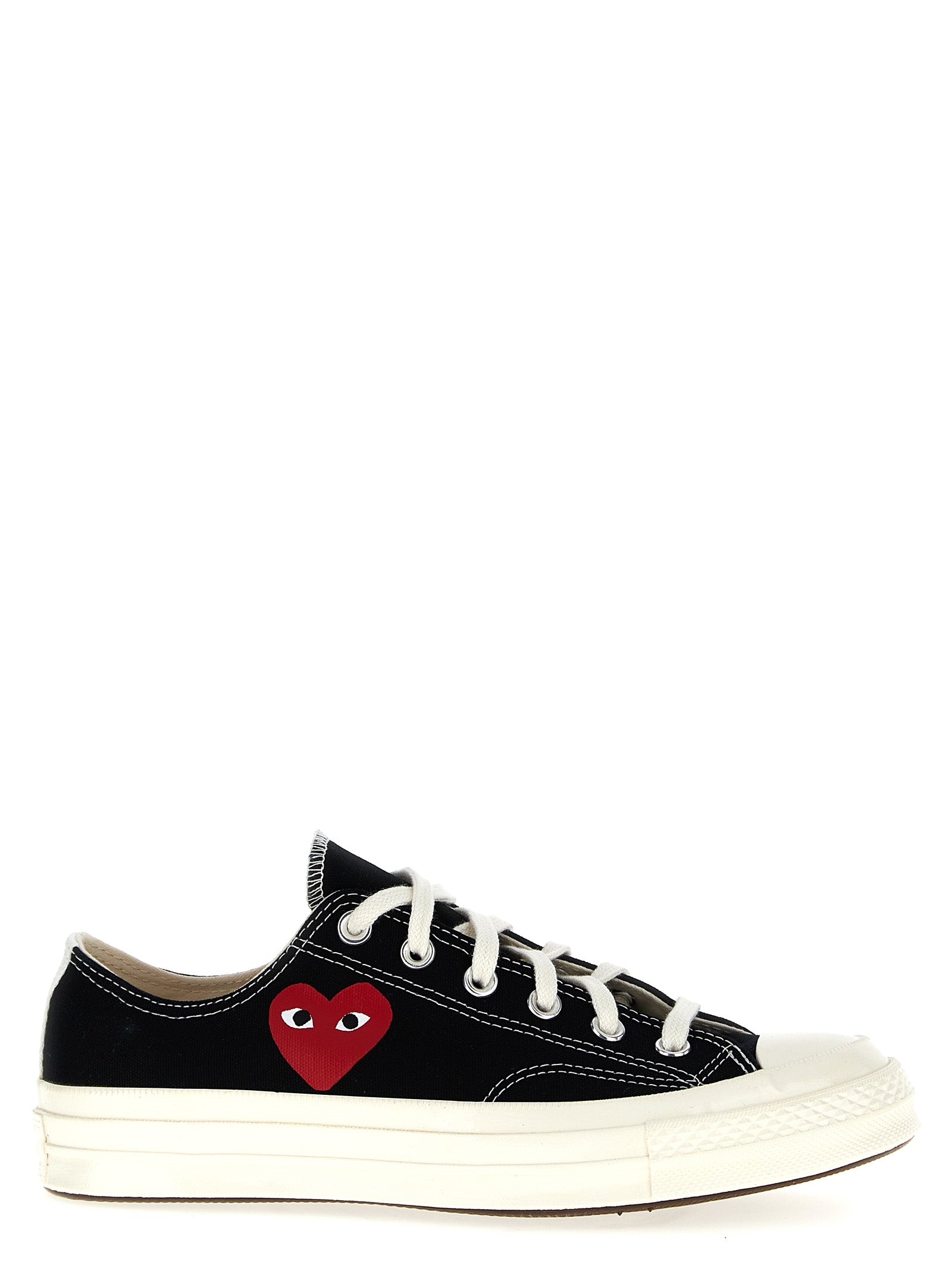 Canvas Sneakers with Heart Print Rubber Sole