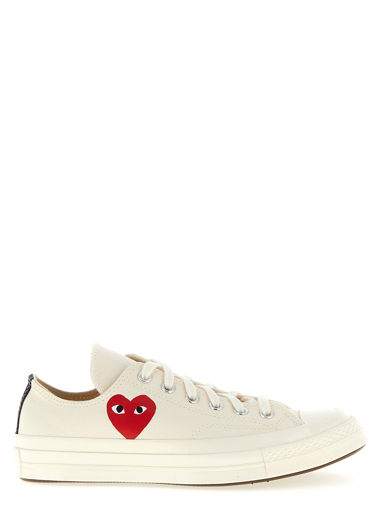 Canvas Sneakers with Heart Print Rubber Sole for Everyday Comfort