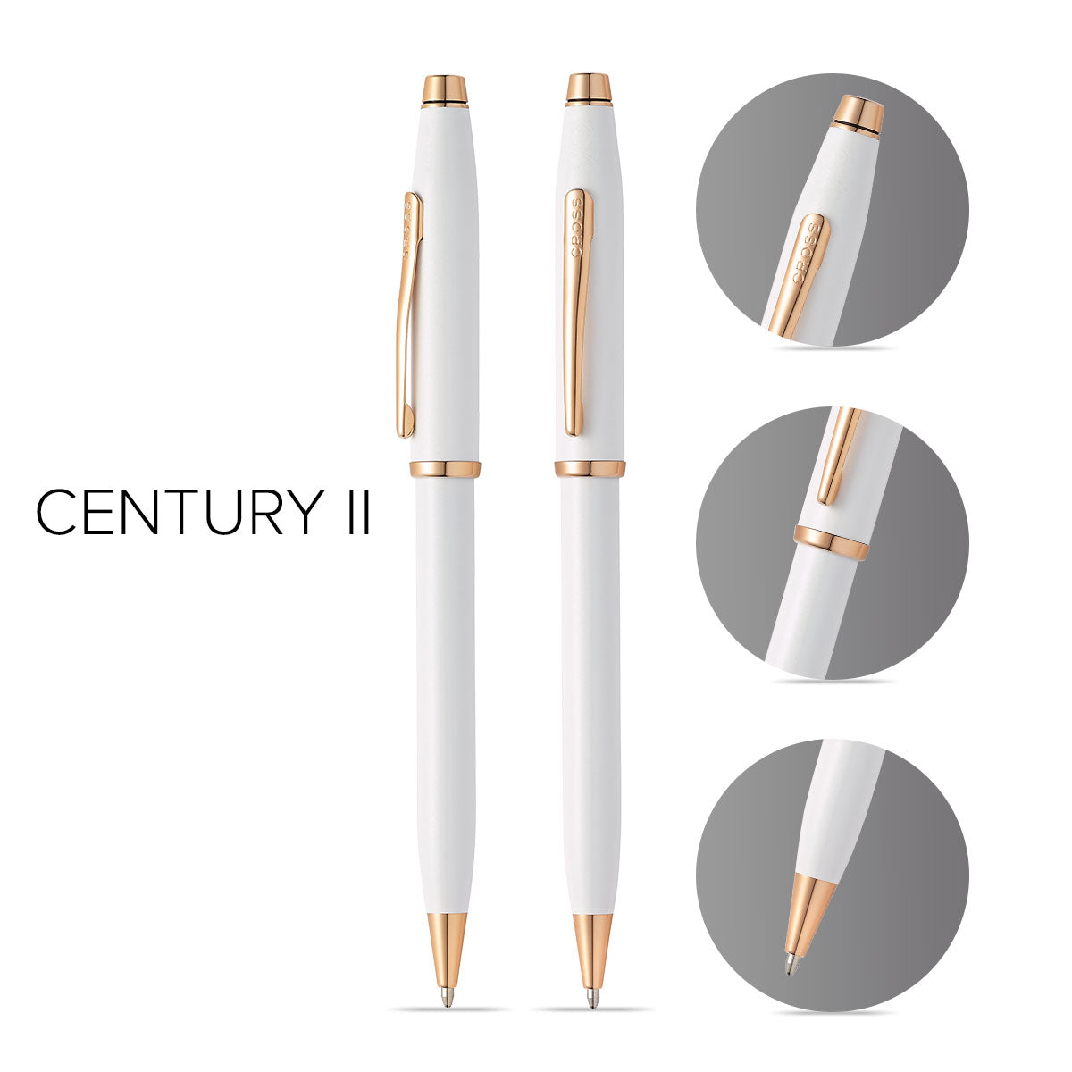 Century® II Pearlescent White Lacquer Ballpoint Pen