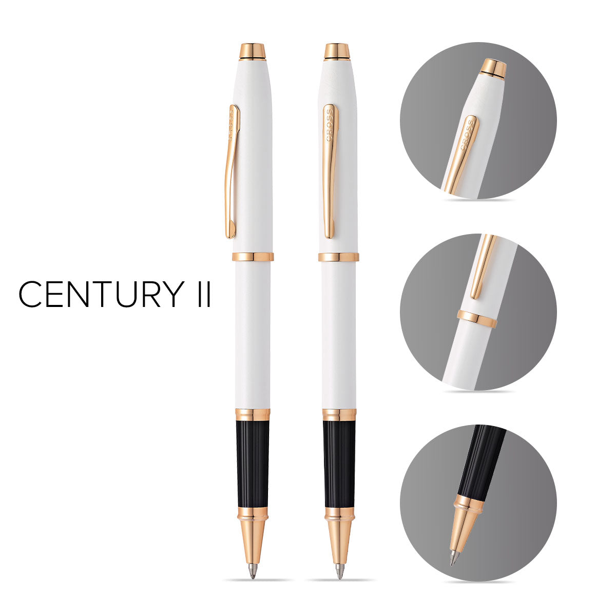 Century® II Pearlescent White Lacquer Rollerball Pen
