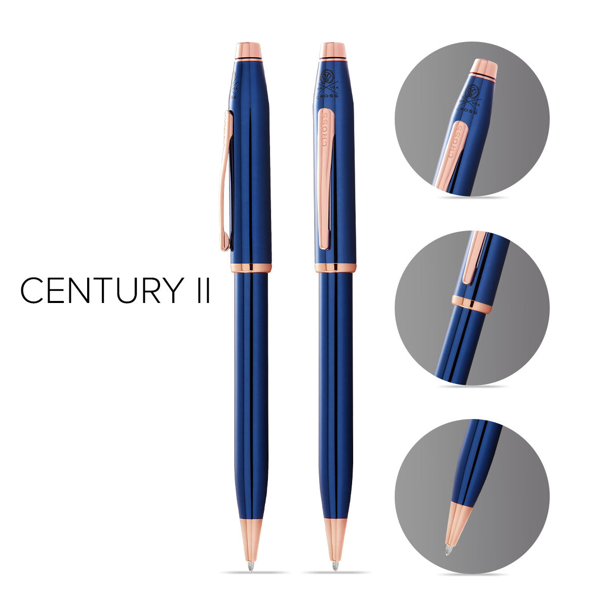 Century® II Translucent Cobalt Blue Lacquer Ballpoint Pen