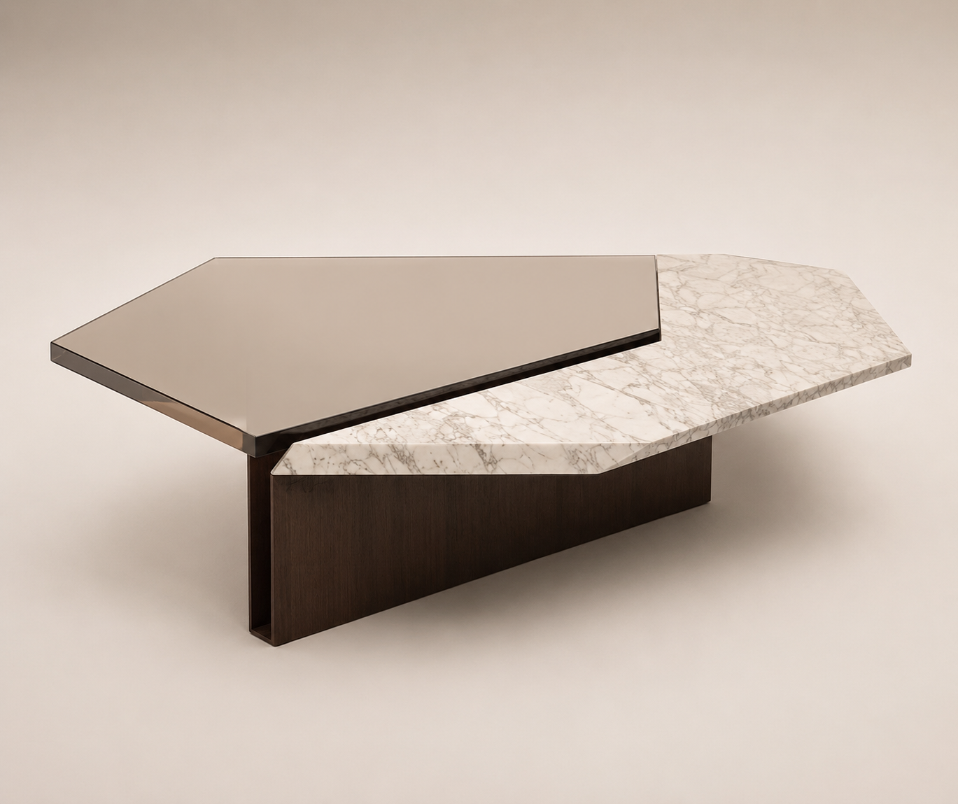 Modern Geometric Marble Coffee Table