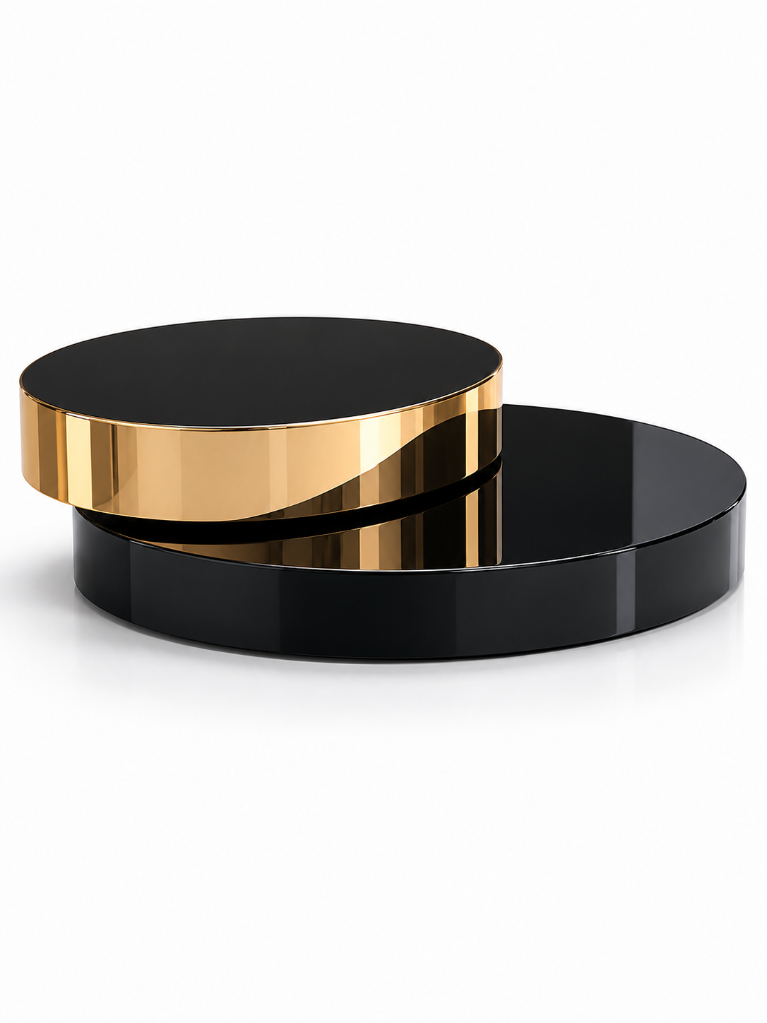 Luxury Black & Gold Round Coffee Table