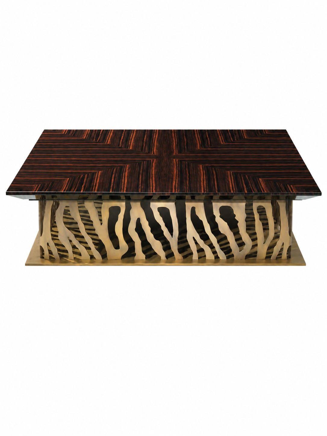 Zebrano Marble & Steel Coffee Table