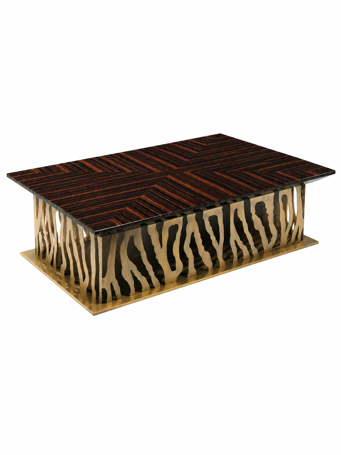Zebrano Marble & Steel Coffee Table