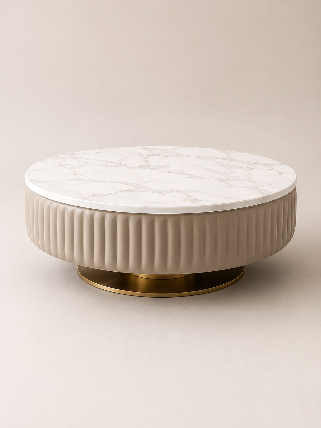 Round Marble & Steel Coffee Table
