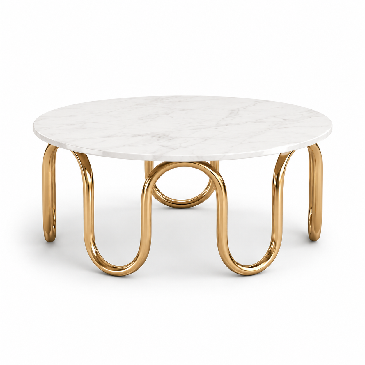 Aurelia Loop Marble & Steel Coffee Table