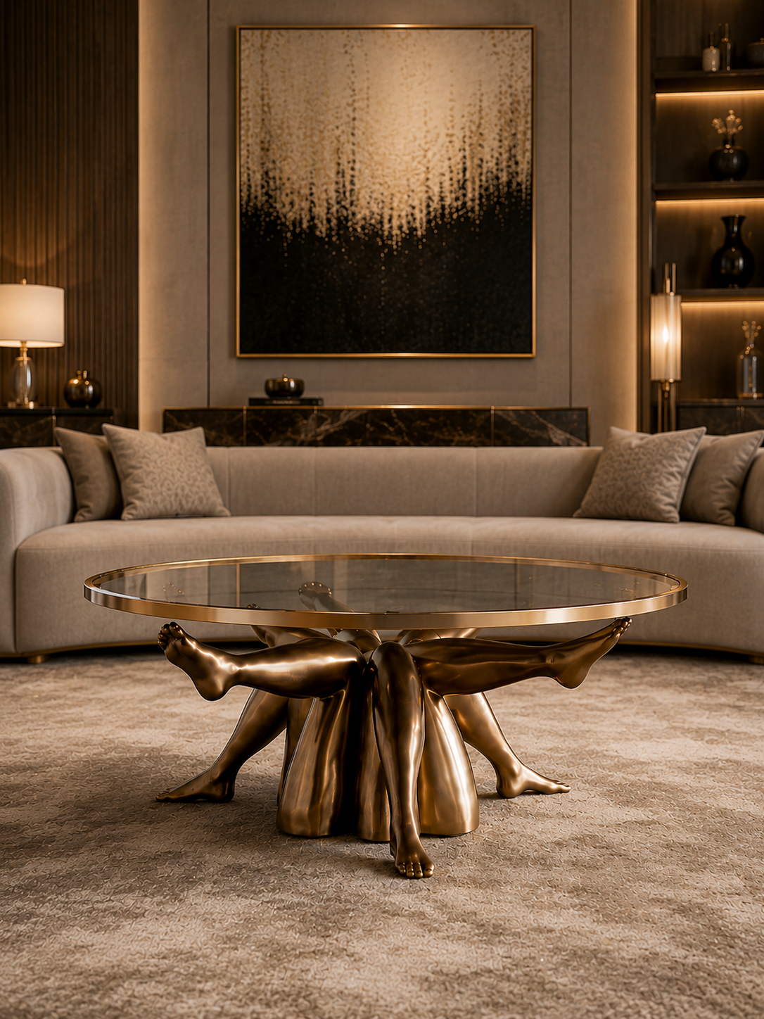 Sculptural Brass Coffee Table