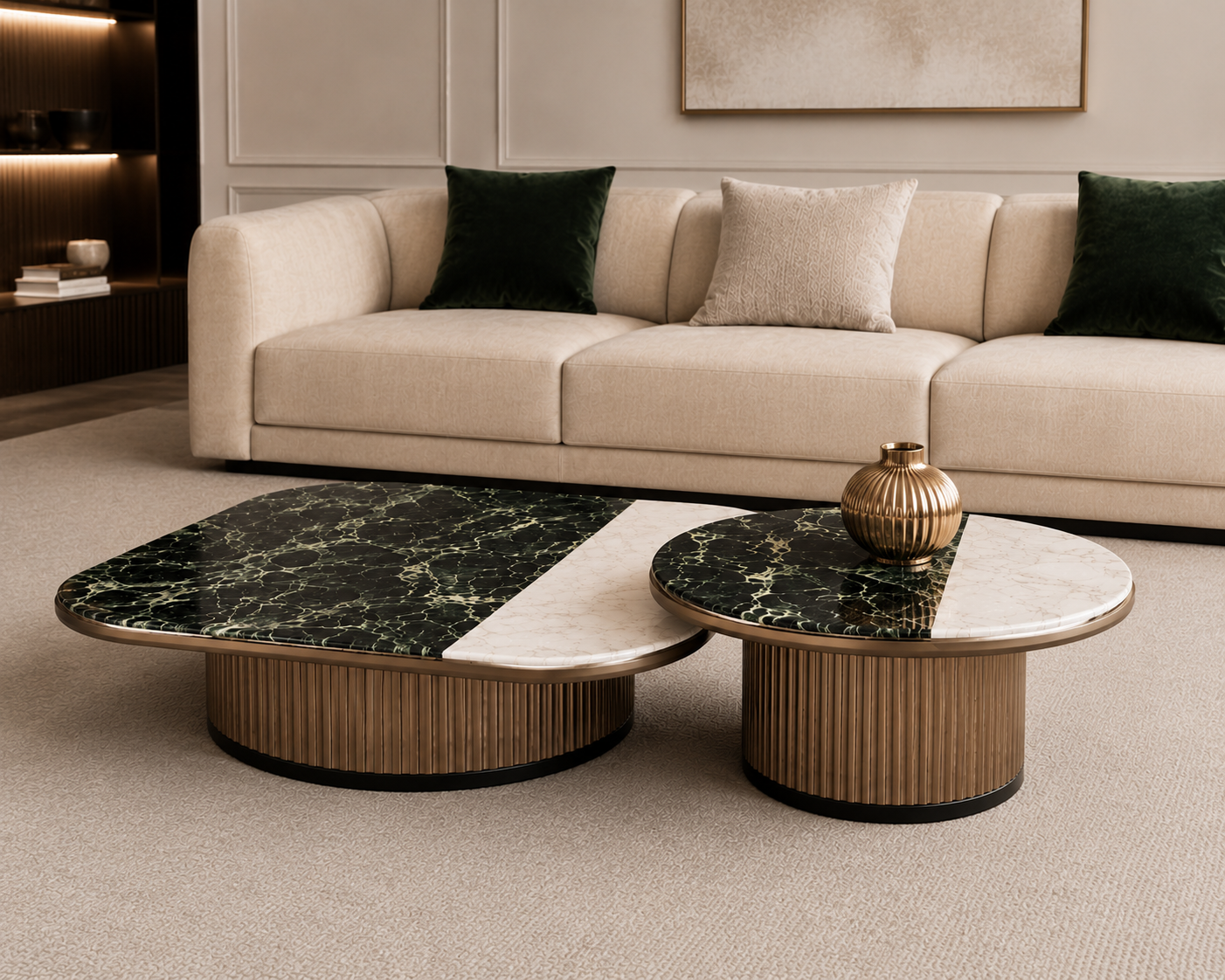 Monaco Marble Nesting Coffee Table Set