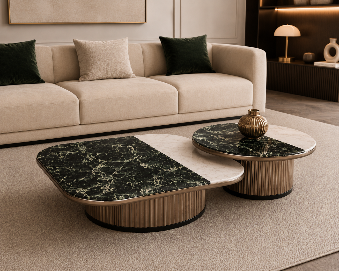 Monaco Marble Nesting Coffee Table Set
