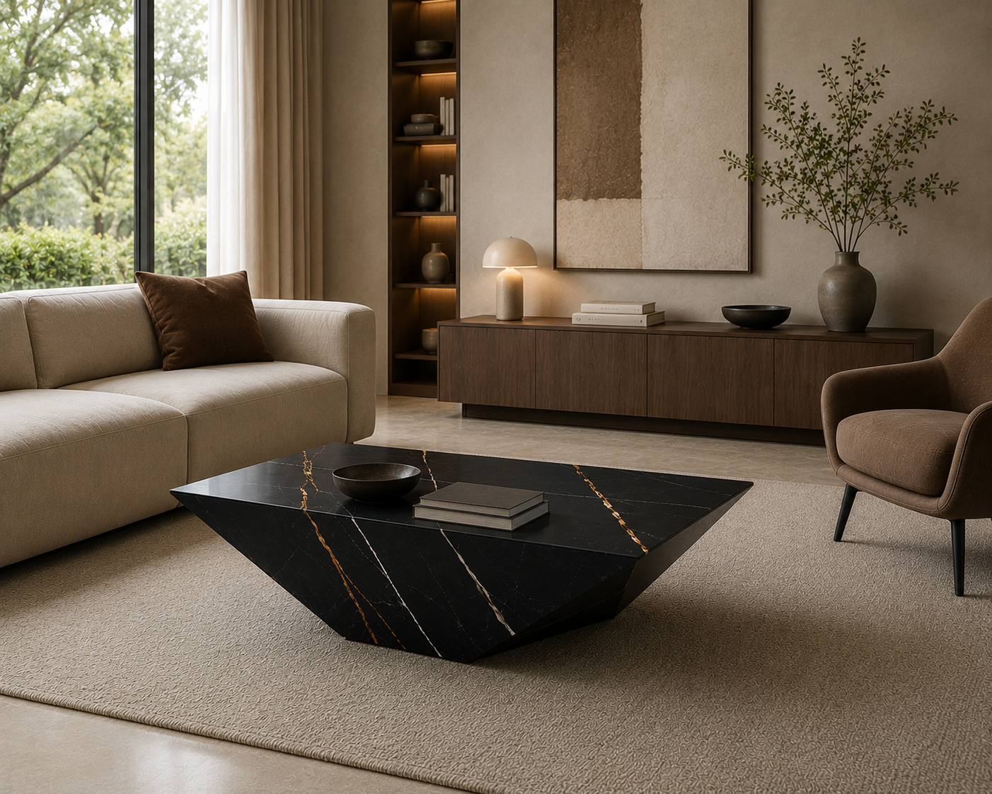 Luxe Prism Marble Coffee Table