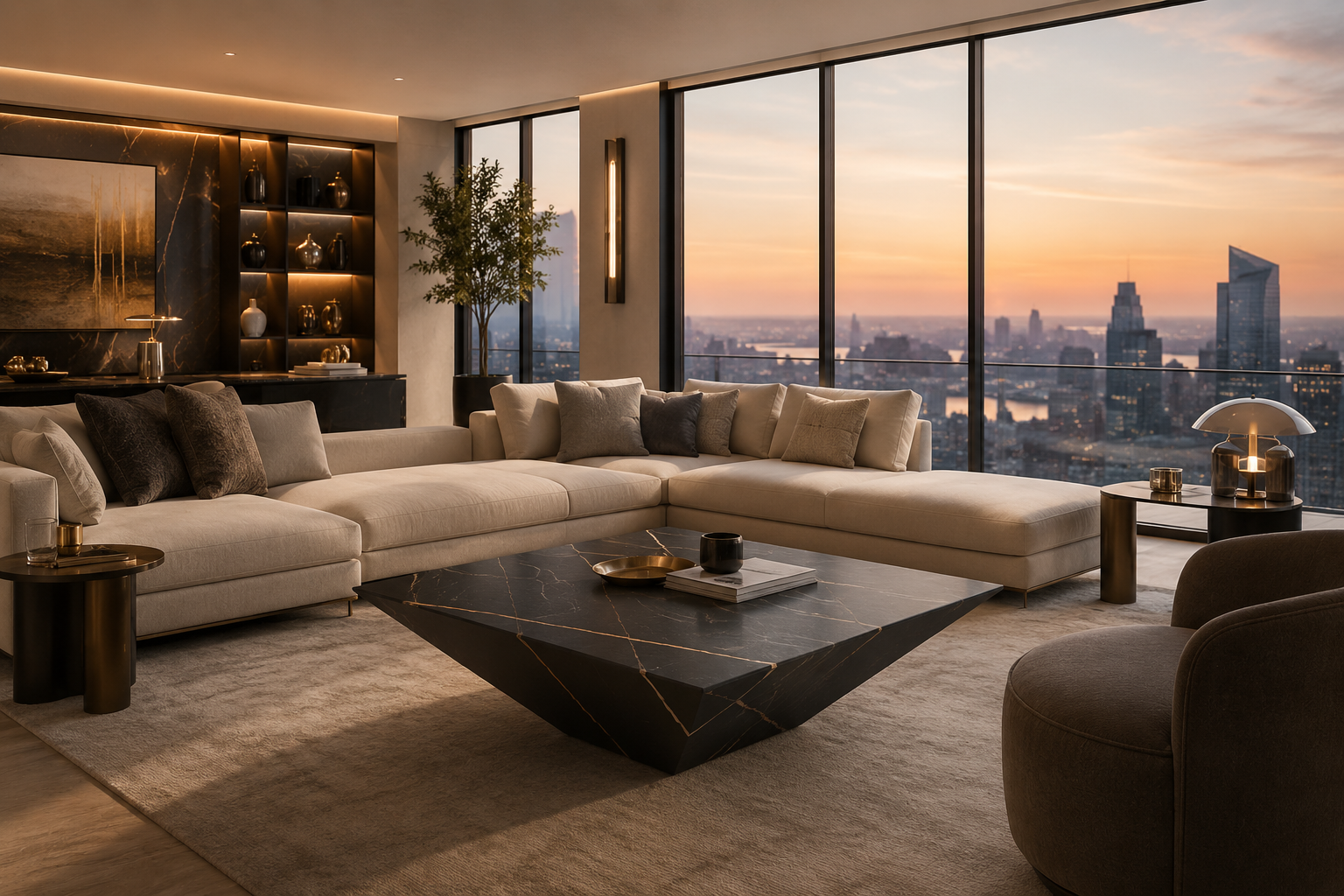 Luxe Prism Marble Coffee Table