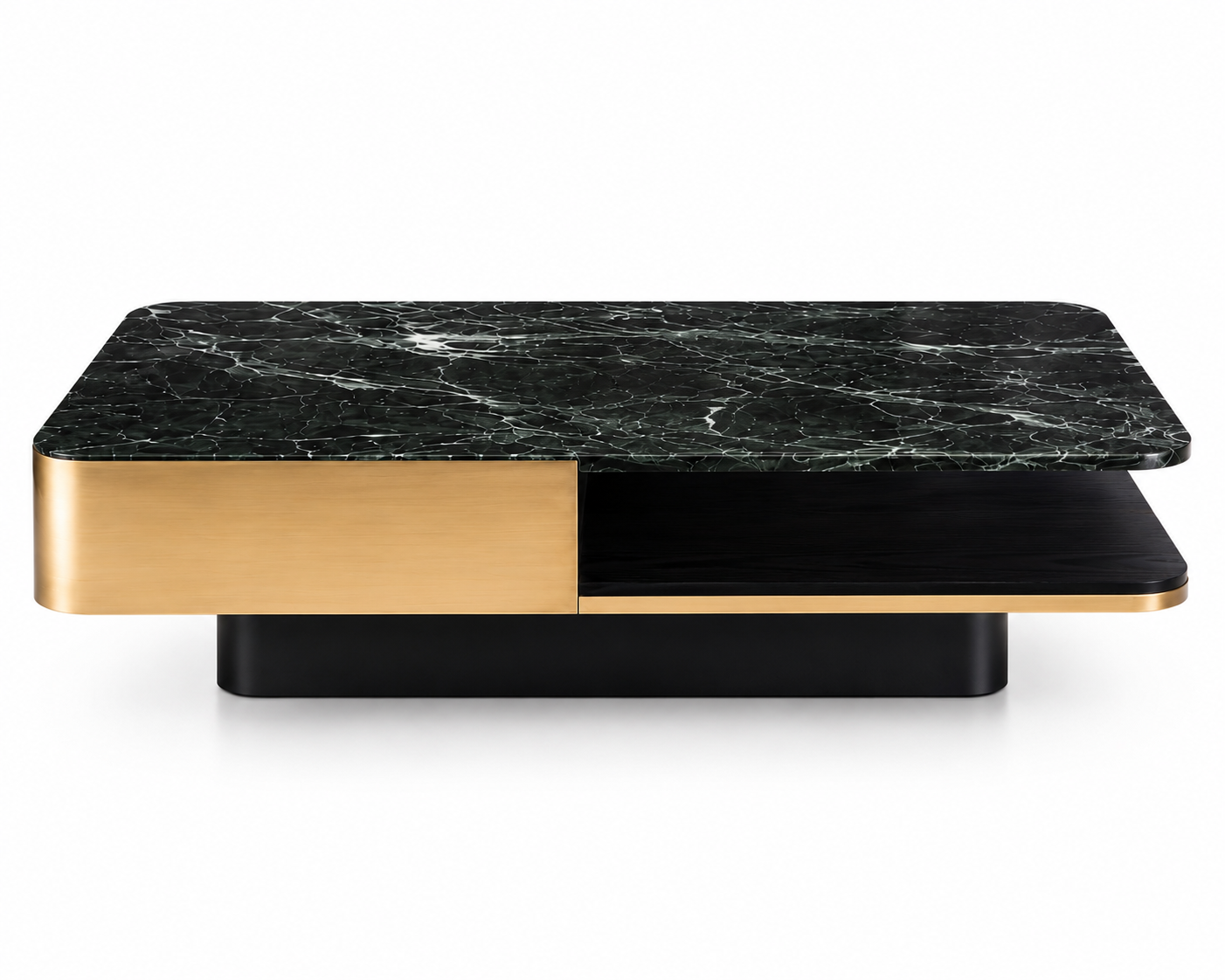 Emerald Luxe Marble & Steel Coffee Table