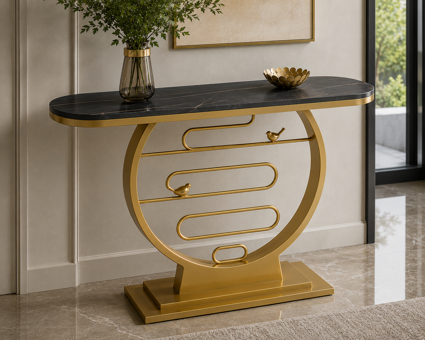 Prestige Harmony Marble & Steel Console