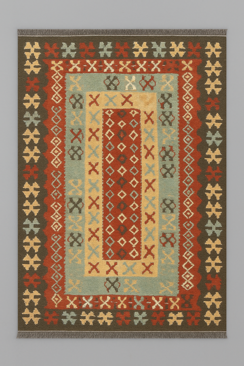 Afghan Kilim Handwoven flatweave Rug – size  3' 8" x 6' 5"