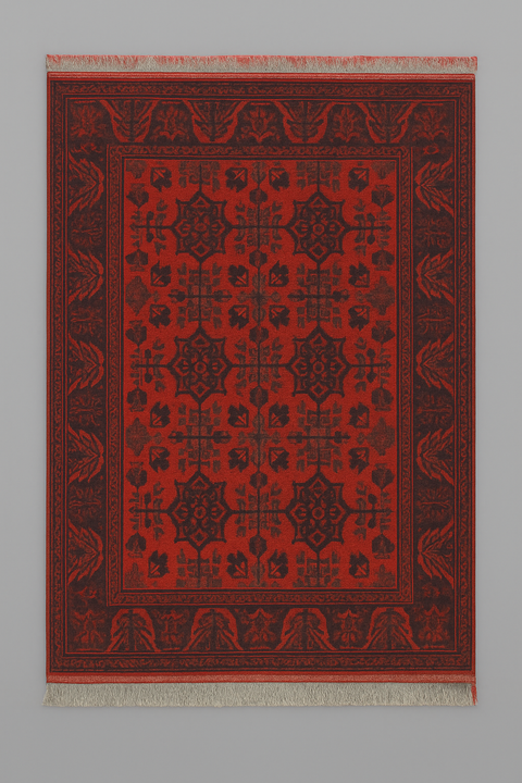 Terkaman Tribal Afghan Oriental Rug, size 4' x 6' 6"