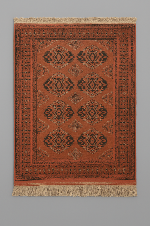 Terkaman Tribal Afghan Fielpa Oriental Rug, size  4" x 6"