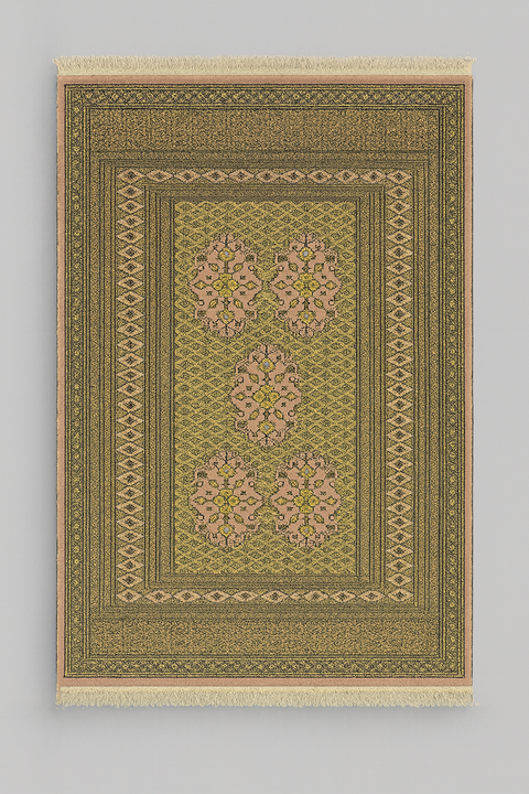 Hand-Knotted Pakistani Wool Rug, Tribal/Floral Design, size 4" x 5' 10"